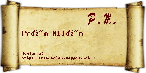 Prém Milán névjegykártya
